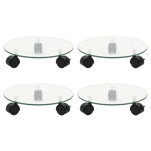 Pflanzenroller 4 Stk. 28 Cm Hartglas Rund