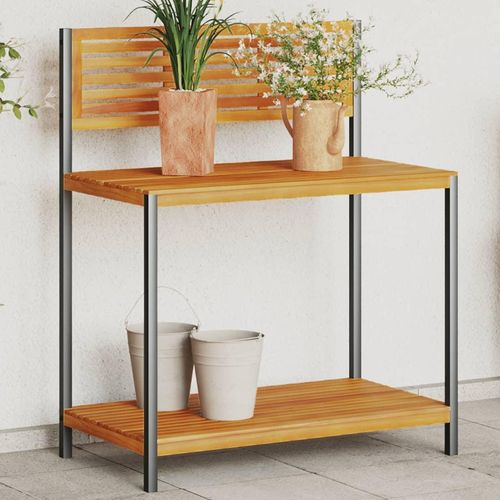 Garten-Arbeitstisch 90X50X110 Cm Massivholz Akazie Und Stahl