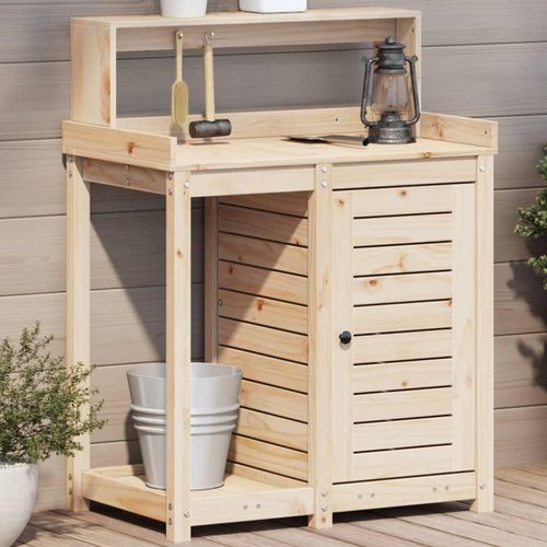Pflanztisch Mit Ablagen 82,5X50X109,5 Cm Massivholz Douglasie | Farbe: Natürliche Kiefer