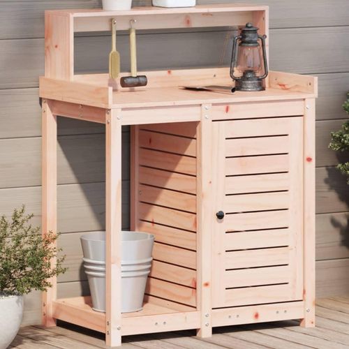 Pflanztisch Mit Ablagen 82,5X50X109,5 Cm Massivholz Douglasie | Farbe: Natürliches Douglasie
