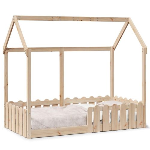 Kinderbett Hausbett Kiefer | Farbe: Natur | Größe: 80 x 160 cm