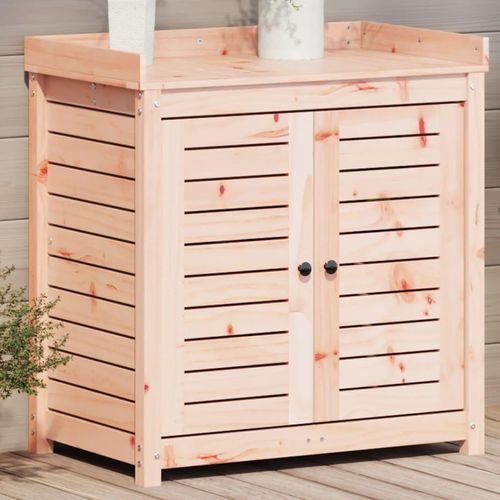 Pflanztisch Mit Ablagen 82,5X50X86,5 Cm Massivholz Kiefer | Farbe: Natürliches Douglasie
