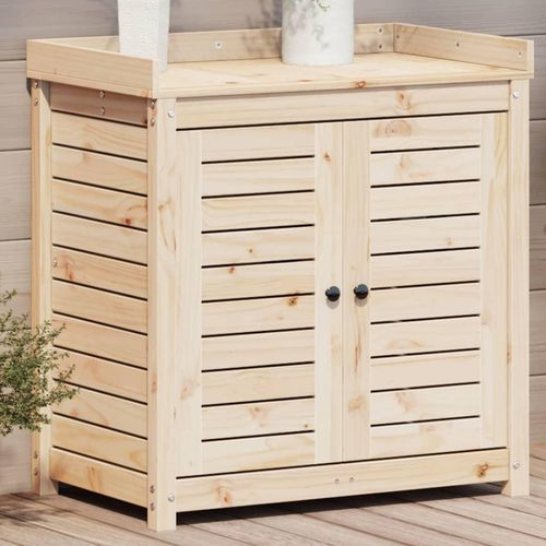 Pflanztisch Mit Ablagen 82,5X50X86,5 Cm Massivholz Kiefer | Farbe: Natürliche Kiefer