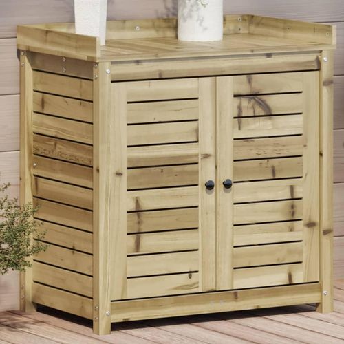 Pflanztisch Mit Ablagen 82,5X50X86,5 Cm Massivholz Kiefer | Farbe: Natürlich imprägniert