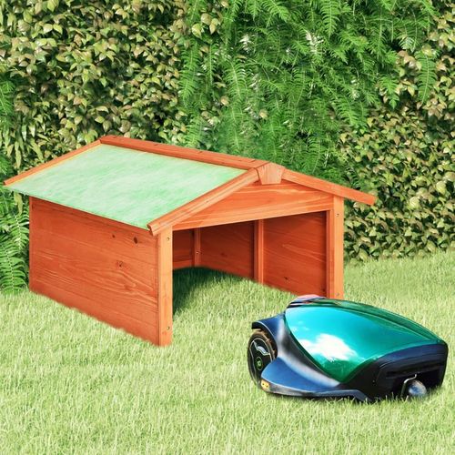 Roboter-Rasenmäher Garage 72X87X50 Cm Massivholz Tanne | Farbe: Braun