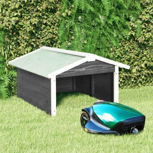 Roboter-Rasenmäher Garage 72X87X50 Cm Massivholz Tanne | Farbe: Grau