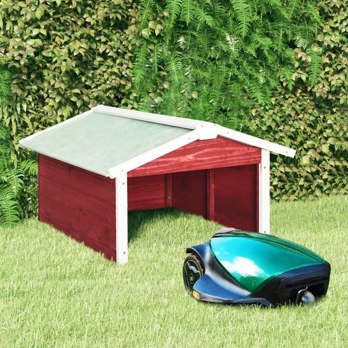 Roboter-Rasenmäher Garage 72X87X50 Cm Massivholz Tanne | Farbe: Rot