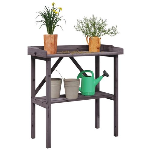 Pflanztisch Mit Ablage 78X38X82,5 Cm Massivholz Tanne | Farbe: Grau
