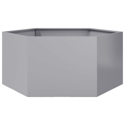 Garten-Pflanzgefäße 2 Stk.olivgrün Sechseckig Stahl | Anzahl im Paket: 1 | Farbe: Verzinkter Stahl/Grau | Größe: 104 x 90 x 45 cm