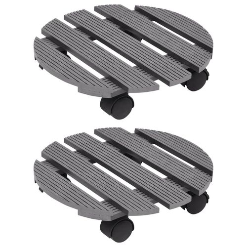 Pflanzenroller 2 Stk. Ø30X7,5 Cm Wpc | Anzahl im Paket: 2 | Farbe: Grau | Form: Rund