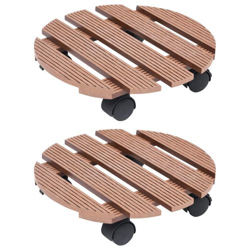 Pflanzenroller 2 Stk. Ø30X7,5 Cm Wpc | Anzahl im Paket: 2 | Farbe: Braun | Form: Rund
