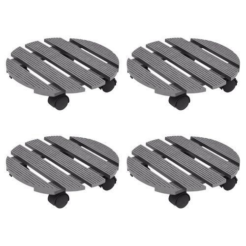 Pflanzenroller 2 Stk. Ø30X7,5 Cm Wpc | Anzahl im Paket: 4 | Farbe: Grau | Form: Rund