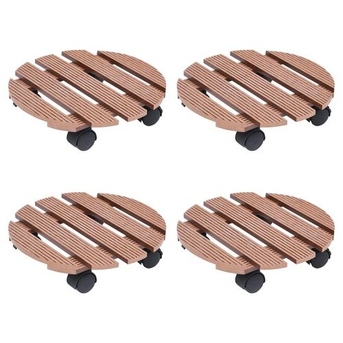Pflanzenroller 2 Stk. Ø30X7,5 Cm Wpc | Anzahl im Paket: 4 | Farbe: Braun | Form: Rund