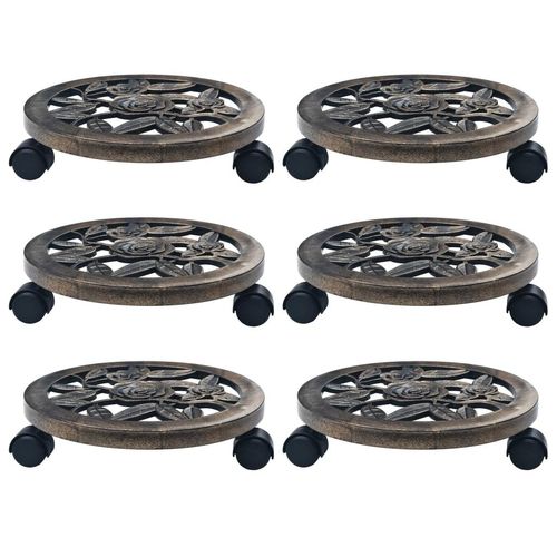 Pflanzenroller 6 Stk. Bronze Kunststoff | Farbe: Bronzefarben | Größe: 30 cm
