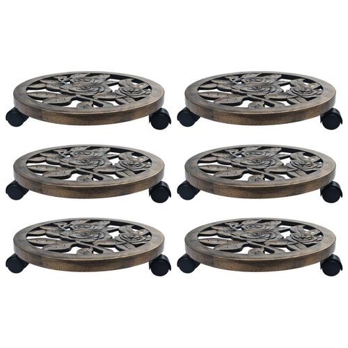 Pflanzenroller 6 Stk. Bronze Kunststoff | Farbe: Bronzefarben | Größe: 38 cm