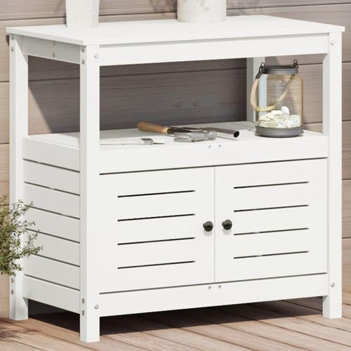 Pflanztisch Ablagen 82,5X45X81 Cm Imprägniertes Kiefernholz | Farbe: Weiß