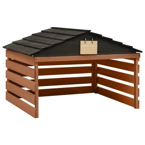 Mähroboter-Garage 78X74X54 Cm Tannenholz | Farbe: Schwarz und Braun