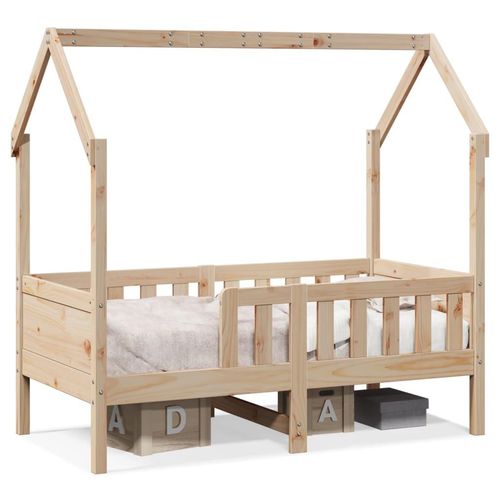 Kinderbett Hausbett Massivholz Kiefer | Farbe: Braun | Größe: 80 x 160 cm