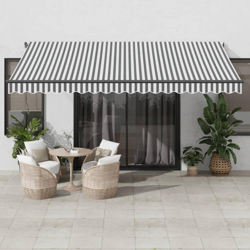 Markise Automatisch Einziehbar | Farbe: Anthrazit und Weiß | Größe: 450 x 300 cm