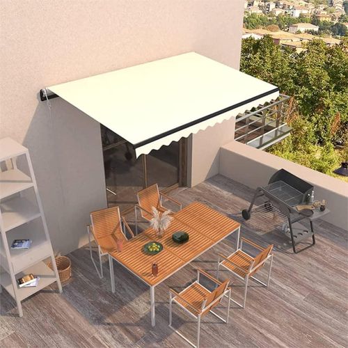 Markise Automatisch Einziehbar | Farbe: Creme | Größe: 450 x 350 cm
