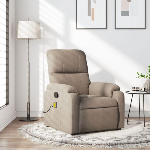 Relaxsessel Elektrisch Mikrofasergewebe Taupe | Mit Massage: Ja | Modell: Manuelles Neigesystem