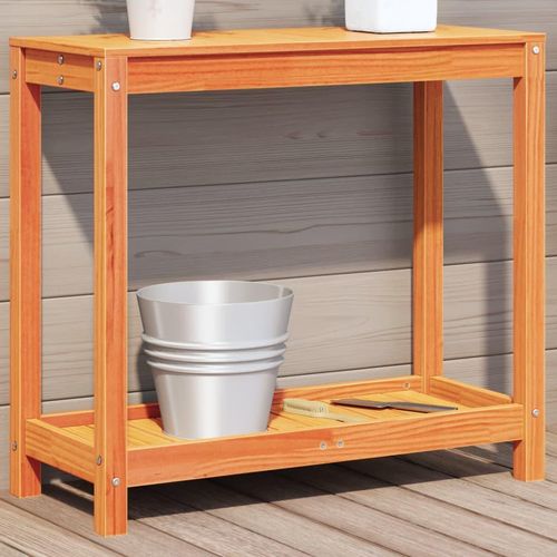 Pflanztisch Mit Ablage Imprägniertes Kiefernholz | Farbe: Wachsbraun | Größe: 82.5 x 35 x 75 cm