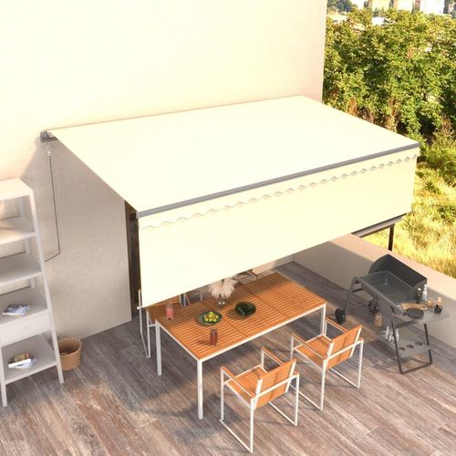 Markise Automatisch Einziehbar Mit Volant 3X2,5 M | Farbe: Creme | Größe: 5 x 3 m