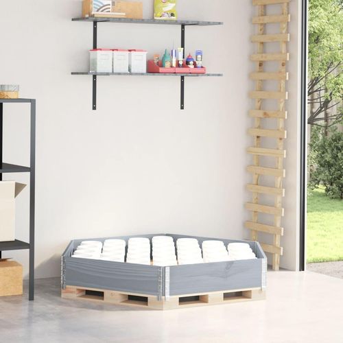 Paletten-Aufsatzrahmen Hexagon Massivholz Kiefer | Farbe: Grau