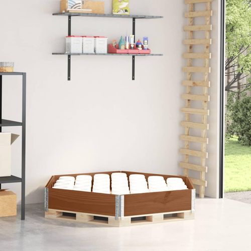 Paletten-Aufsatzrahmen Hexagon Massivholz Kiefer | Farbe: Dunkelbraun
