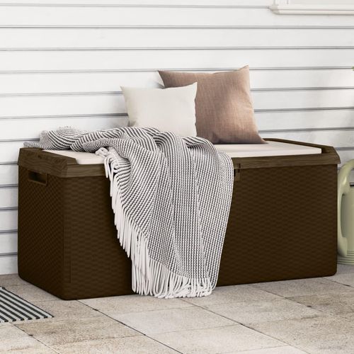 Gartentruhe Mit Sitzkissen 350 L Pp | Farbe: Braun