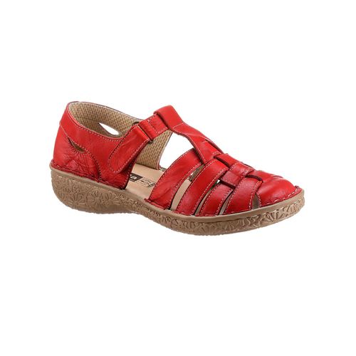 Klettschuh LORETTA, Damen, Gr. 42, rot, Glattleder, klassisch, Schuhe Sandale Fischersandale