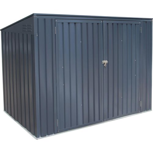 Metall Mülltonnenbox anthrazit, 235x100x131 cm