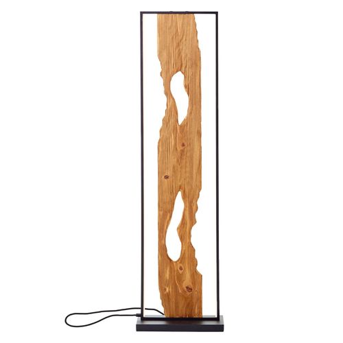 Brilliant LED Standleuchte 120cm Stehlampe Holz / Schwarz, LED Eckleuchte Aluminium/Metall/Holz, Lampe Wohnzimmer Stehlampe Modern Floor Lamp 1x LED integriert, 20W, Holzlampe, LED Corner Lamp