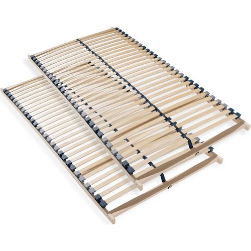 Lattenrost 200x200, 28 Latten, 7 Zonen Lattenrost mit stabilem Buchenholzrahmen, 2x Lattenrost 100x200, belastbar bis 150kg, Hergestellt in Deutschland, Selbstmontage