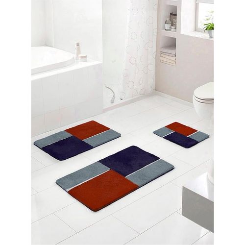 Badematte Gr. 1, rot (rot, blau), WC-Vorleger rechteckigmit Ausschnitt (50cm x 60cm),, Badematten