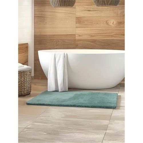 Badematte Gr. 1, grün (salbei), WC-Vorleger rechteckigmit Ausschnitt (50cm x 60cm),, Badematten
