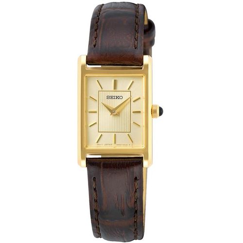 Quarzuhr SEIKO, braun (dunkelbraun), Armbanduhren, Damen, Armbanduhr, Damenuhr, Lederarmband
