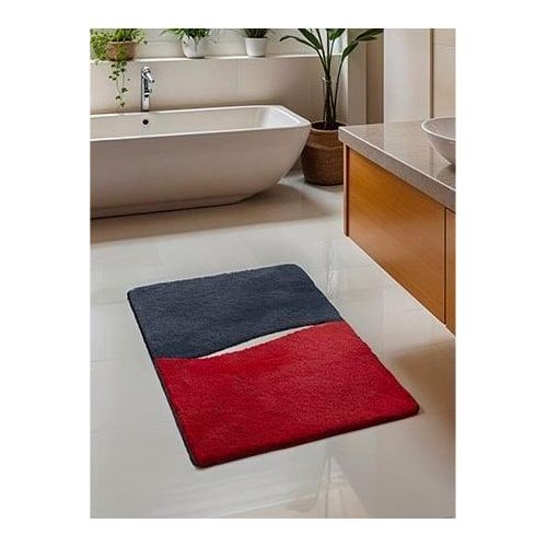 Badematte Gr. 1, rot, WC-Vorleger rechteckigmit Ausschnitt (50cm x 60cm),, Badematten