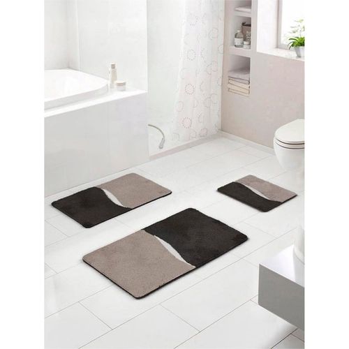 Badematte Gr. 1, grau (taupe), WC-Vorleger rechteckigmit Ausschnitt (50cm x 60cm),, Badematten