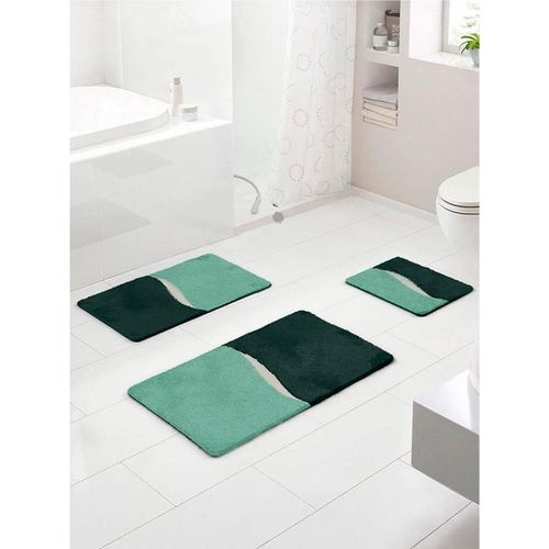 Badematte Gr. 1, grün (salbei), WC-Vorleger rechteckigmit Ausschnitt (50cm x 60cm),, Badematten