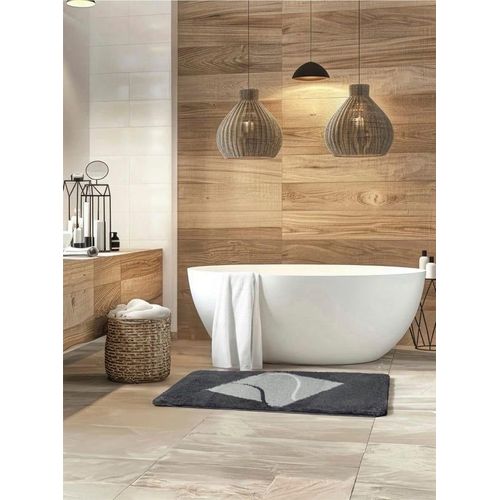 Badematte Gr. 3, grau (hellgrau, grau), rechteckig (60cm x 100cm),, Badematten