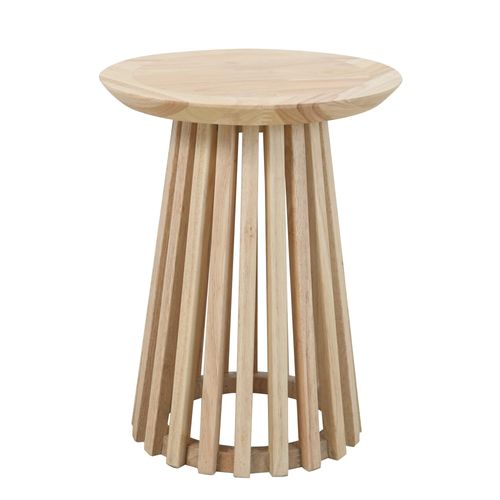 Beistelltisch SIT, beige (natur, natur, natur), B:40cm H:50cm T:40cm, Hevea, Holz-Furnier, Tische, auch als Hocker verwendbar, Platte mit schweizer Kante