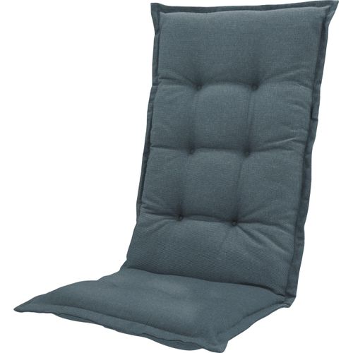 Sitzauflage BEST, blau (graublau), B:190cm H:7cm T:60cm, Polyester, Baumwolle, Polsterauflagen, für Stühle mit hoher Rückenlehne
