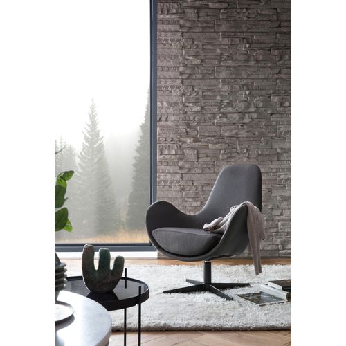 Drehsessel SALESFEVER, grau (dunkelgrau, schwarz), B:72cm H:85cm T:69cm, Textil (100% Polyester), Metall, Sessel, Relaxsessel in moderner Optik