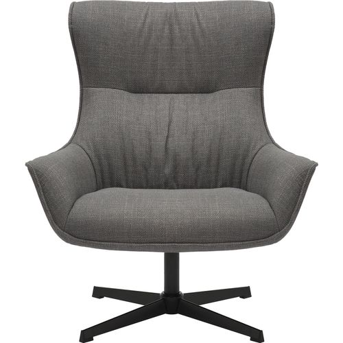 Drehsessel SALESFEVER, grau (grau, schwarz), B:85cm H:103cm T:83cm, Strukturstoff (100% Polyester), Metall, Sessel, Sitzfläche mit Taschenfederkern