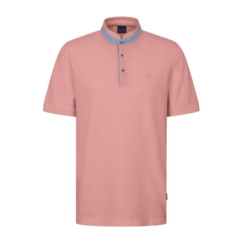 Poloshirt BUGATTI, Herren, Gr. 4XL, 940, koralle, 100% Baumwolle, unifarben, casual, normal, ohne Ausschnitt, Kurzarm Rippbündchen, Shirts, mit Stehkragen