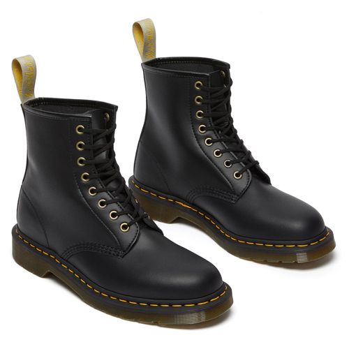 Schnürboots DR. MARTENS, Damen, Gr. 40, schwarz, Lederimitat, klassisch, Schuhe, Boots, Winterboots, Schnürboots mit Anziehlasche