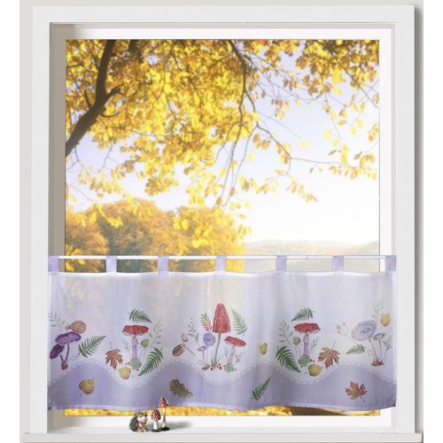 Weckbrodt Scheibengardine »Silvan«, (1 St.), Bistro, Voile, bedruckt, transparent, HxB 45x120cm, Gardine, Store