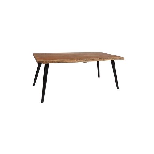 CADDY Couchtisch, Metall schwarz pulverbeschichtet, Akazie natur