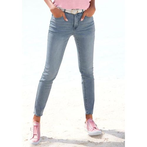 ELBSAND Slim-fit-Jeans blau Gr. 36 für Damen. Mit Logodruck. Figurbetont. Nachhaltig.